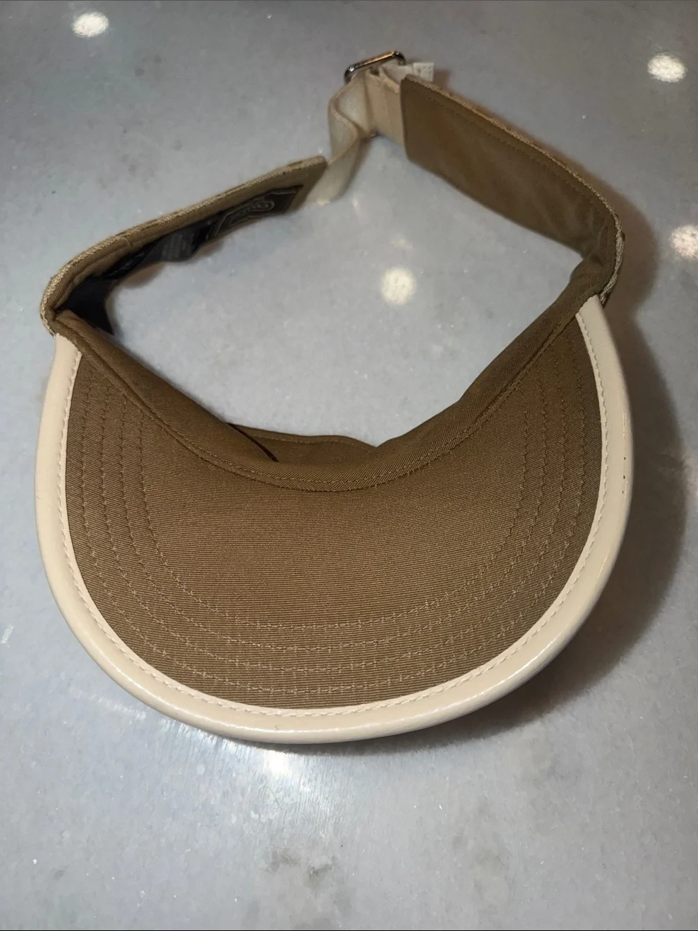 Coach Signature Canvas Visor in Tan and Cream